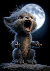 Werewolf Cub Howls At The Moon