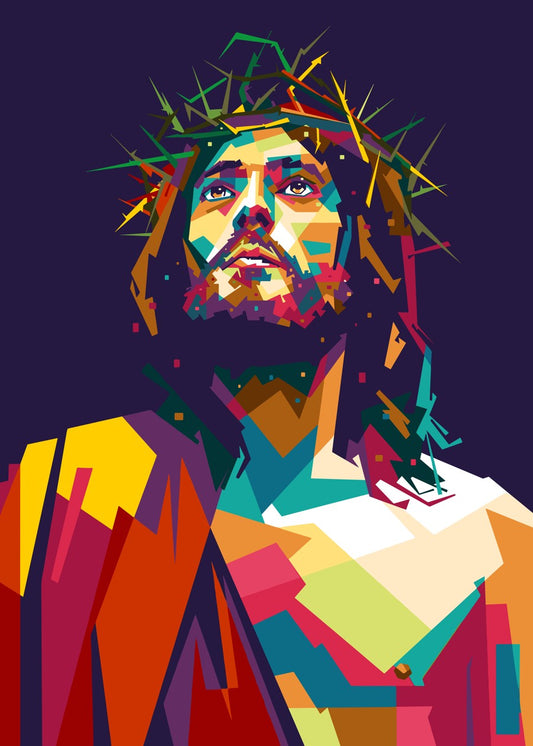 Crowned Abstract Figure Jesus