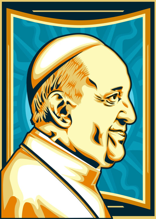 Pope Francis Portrait in Obey 