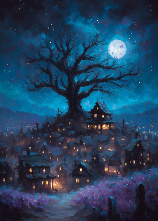 Moonlit Village Enchantment