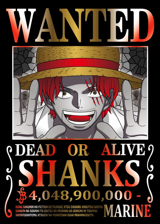 One Piece Shanks Wanted Poster