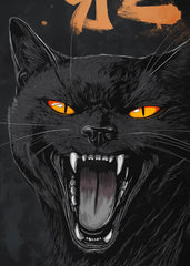 Fierce Black Cat's roaring