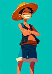 Luffy Standing at Sunset, One Piece