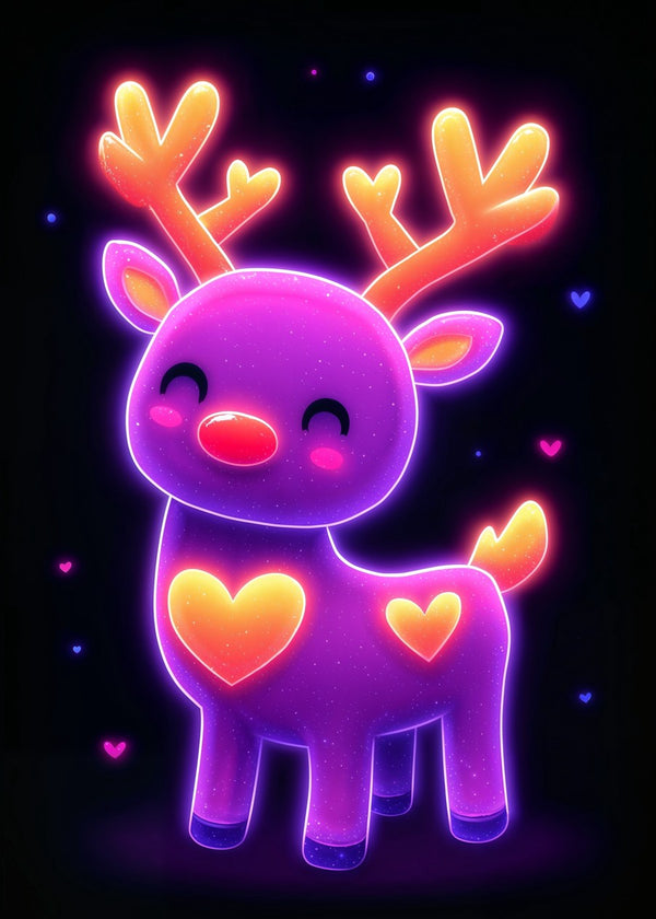 Kawaii Neon Reindeer