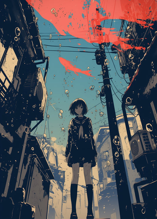 Anime Girl in Urban Setting