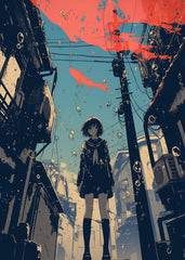 Anime Girl in Urban Setting