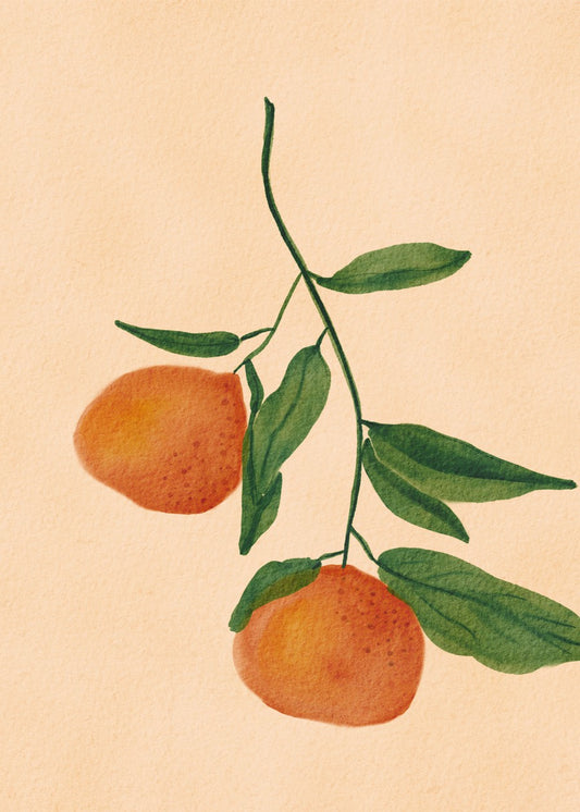 Branch of orange fruits