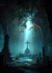Eerie Graveyard Cross