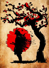 Japanese samurai vintage style