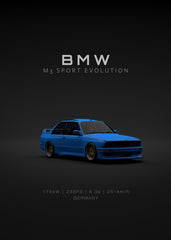 BMW M3 E30 Evo 3 Blue Front