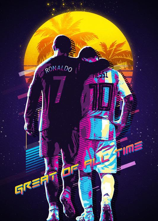 Cristiano Ronaldo hugging Lionel Messi