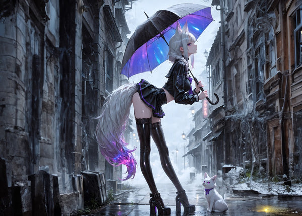 Mystic Rainwalk by a Fox Girl