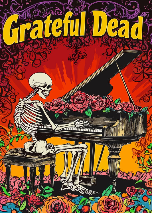 Grateful Dead Piano Skull