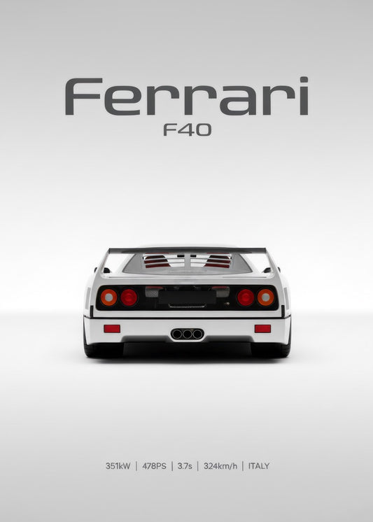 FERRARI F40 white car