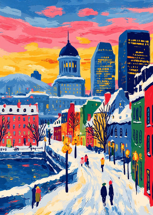 Colorful Winter Cityscape