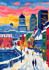 Colorful Winter Cityscape