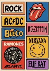 Rock Bands Logos Collage