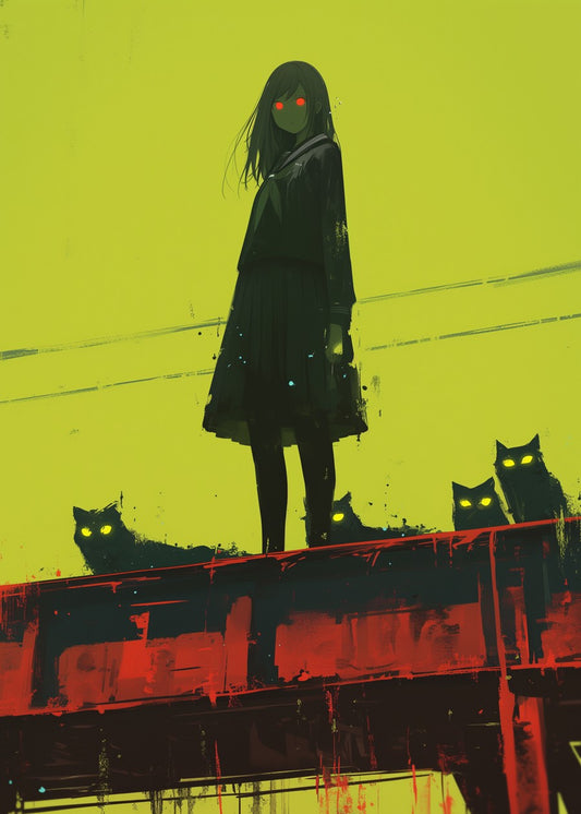 Girl with Cats