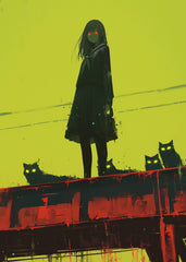 Girl with Cats