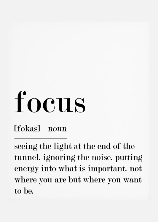 Focus definition white backgound