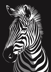 Zebra Portrait in Bold Stripes