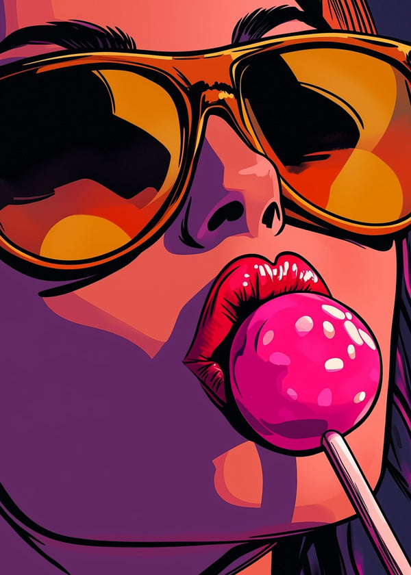 A pretty lady enjoying lollipop