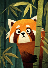 Shy Red Panda Peeking