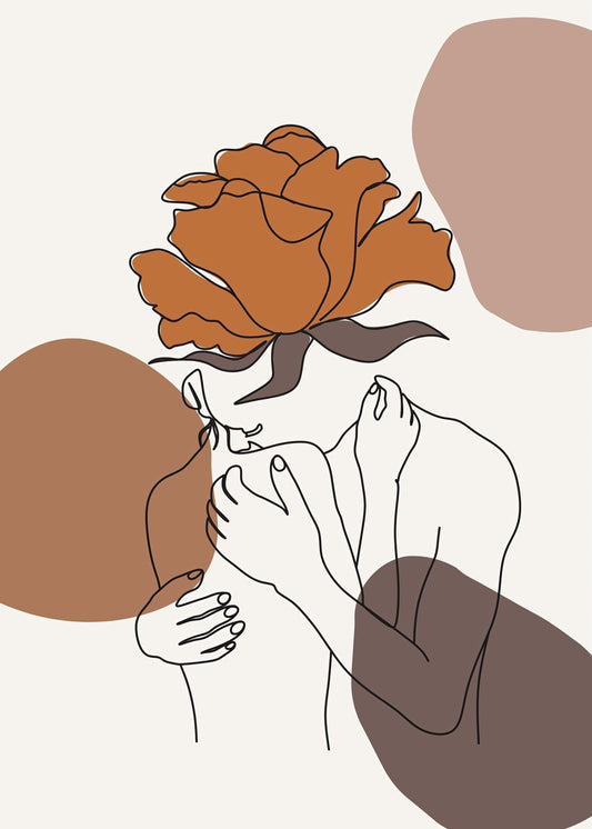 Abstract Woman with Flower 