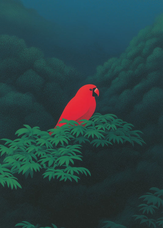 Red Bird in Twilight