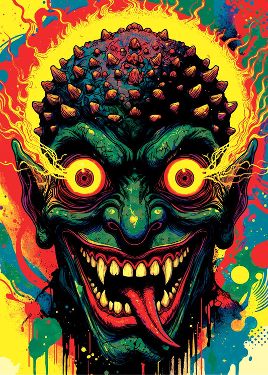  psychedelic pop art monster