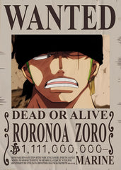 Roronoa Zoro Bounty Wanted Poster