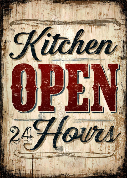 Rustic Kitchen Open Sign