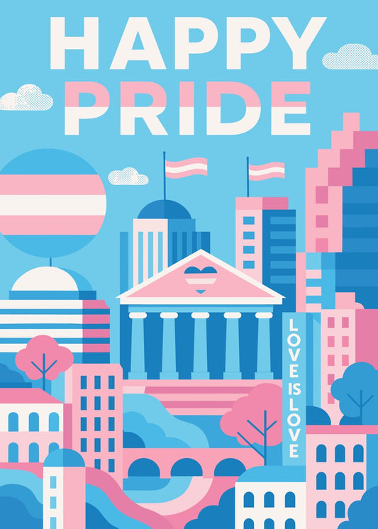 Happy Trans Pride Cityscape