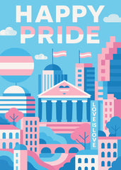 Happy Trans Pride Cityscape