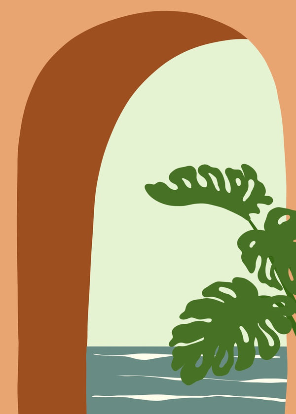 Ocean View Through Arch