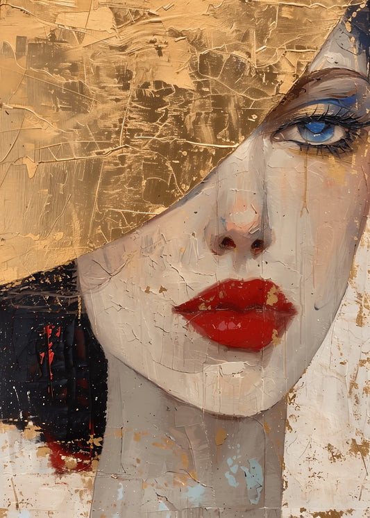 Golden Gaze Abstract Elegance
