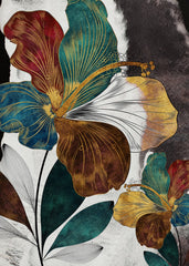 Elegant Golden Botanical Flowe