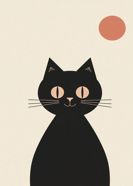 Black cat Minimalist