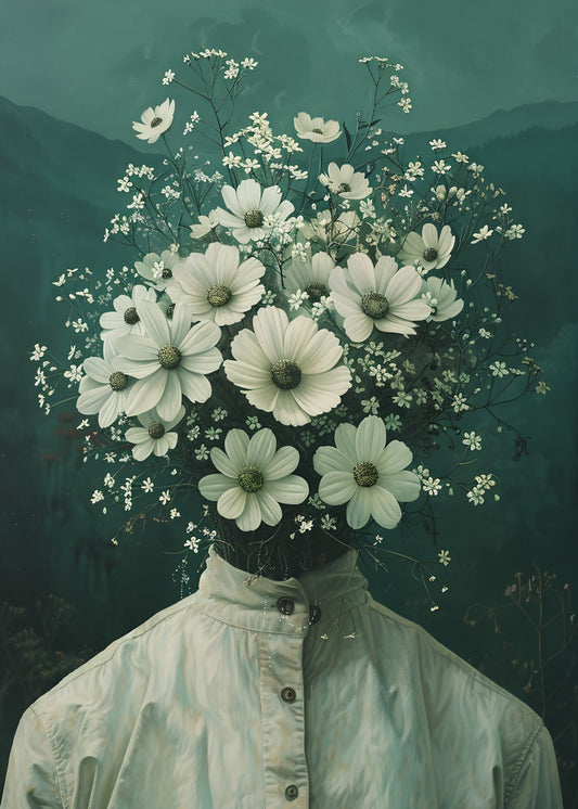 Surreal Flower Head Portrait