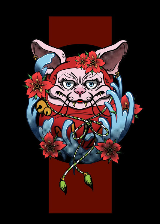 Japanese Aesthetics Daruma Cat