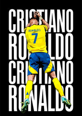 Cristiano Ronaldo celebrating in vexel art style, viewed from the back.