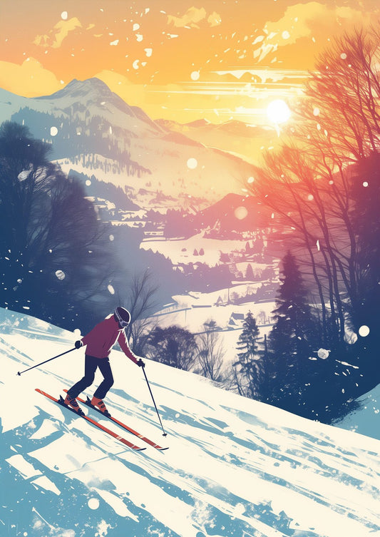 Sunlit Ski Adventure