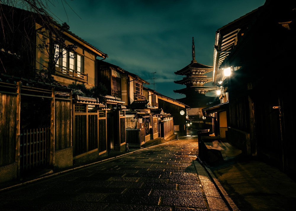 Quiet Japanese Street at Night