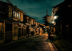 Quiet Japanese Street at Night