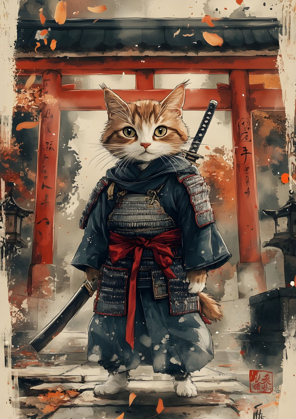 Warrior Cat in Front of a Shrine