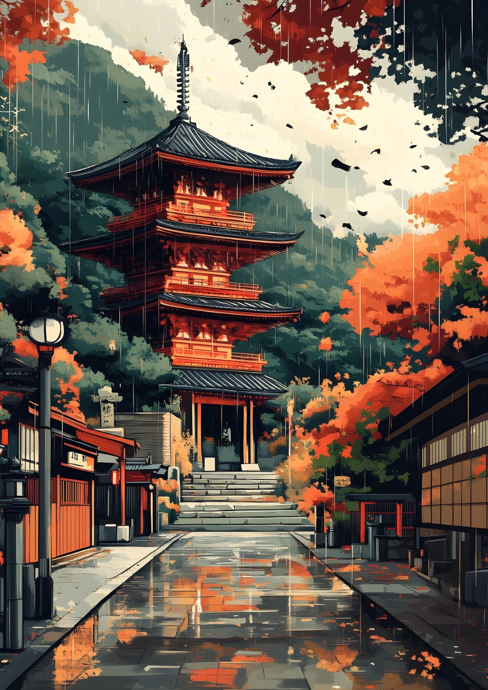 Autumn Serenity at the Temple