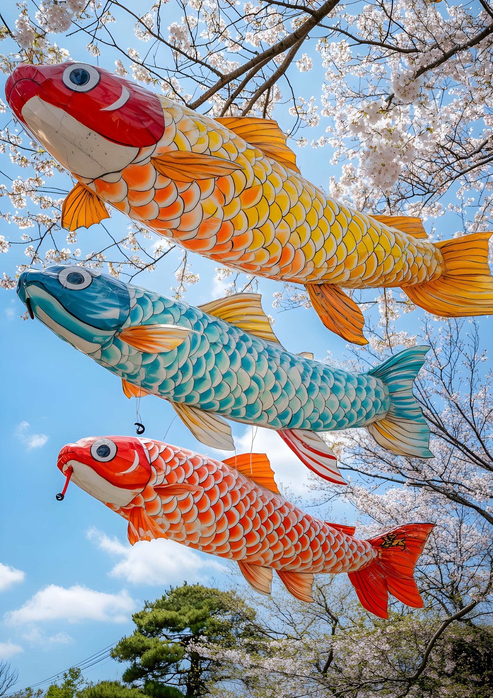 Japanese Koinobori carp streamers