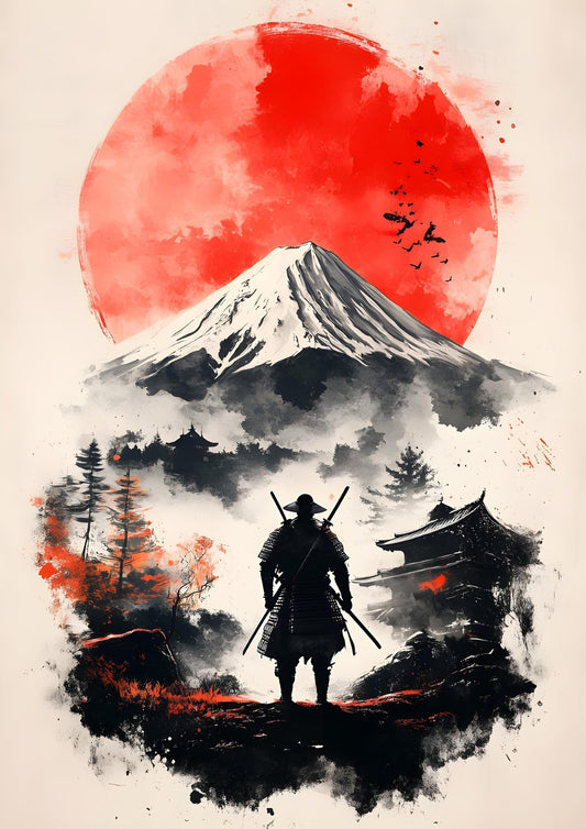 Samurai in Ink Style