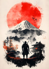 Samurai in Ink Style