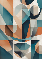 Orange blue geometric abstract pattern